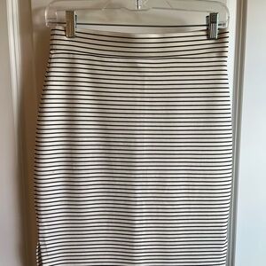 Ann Taylor Black and White Striped Pencil Skirt